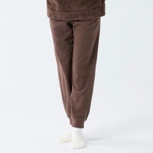 uniqlo fleece tapered joggers sweatpants brown size m